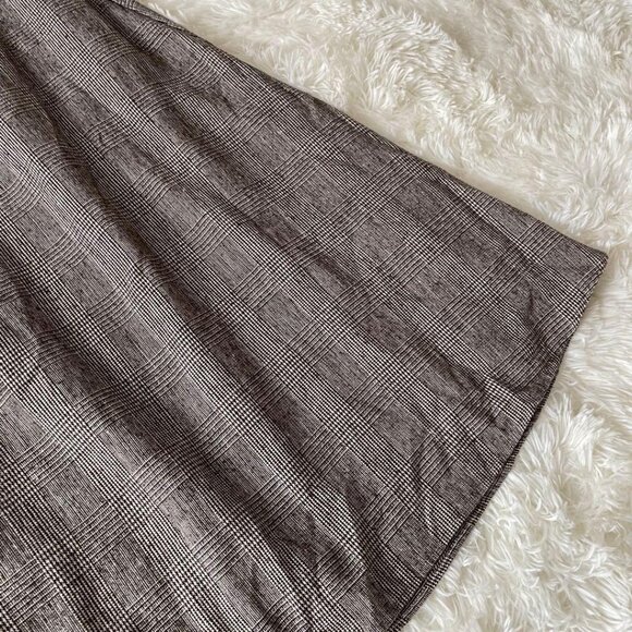 Glen Check Flare Long Skirt F Brown - Picture 4 of 5